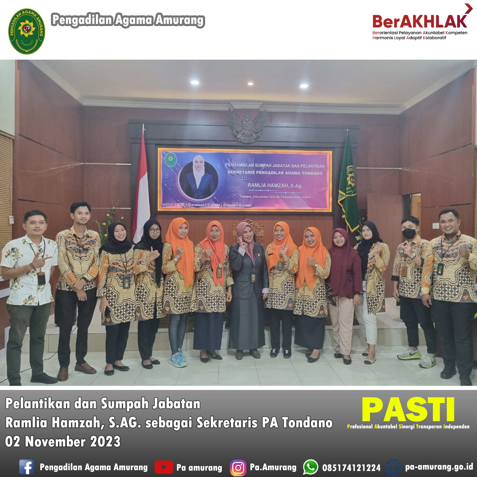 pelantikan ramlia hanzah