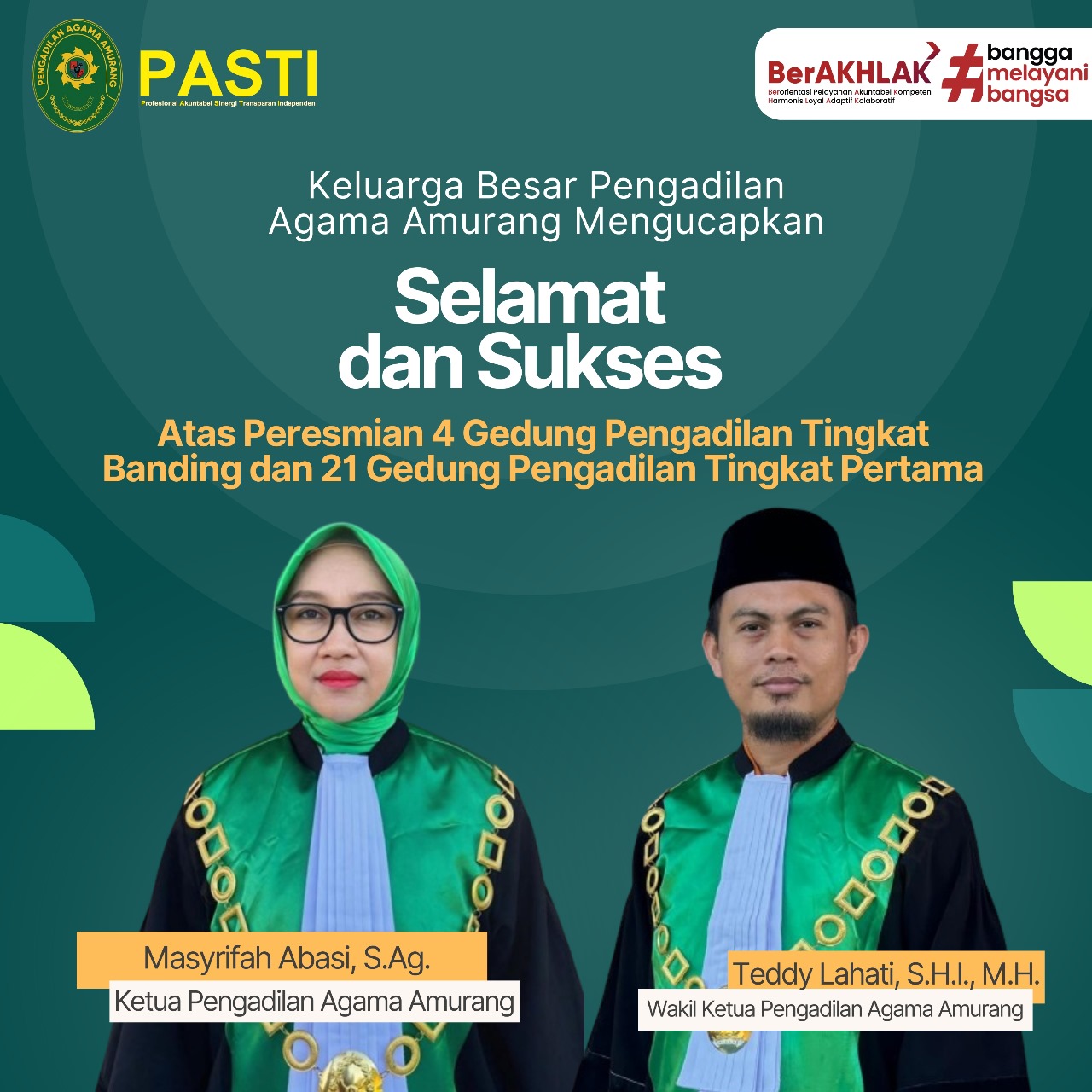 selamat atas peresmian gedung pengadilan tingkat banding